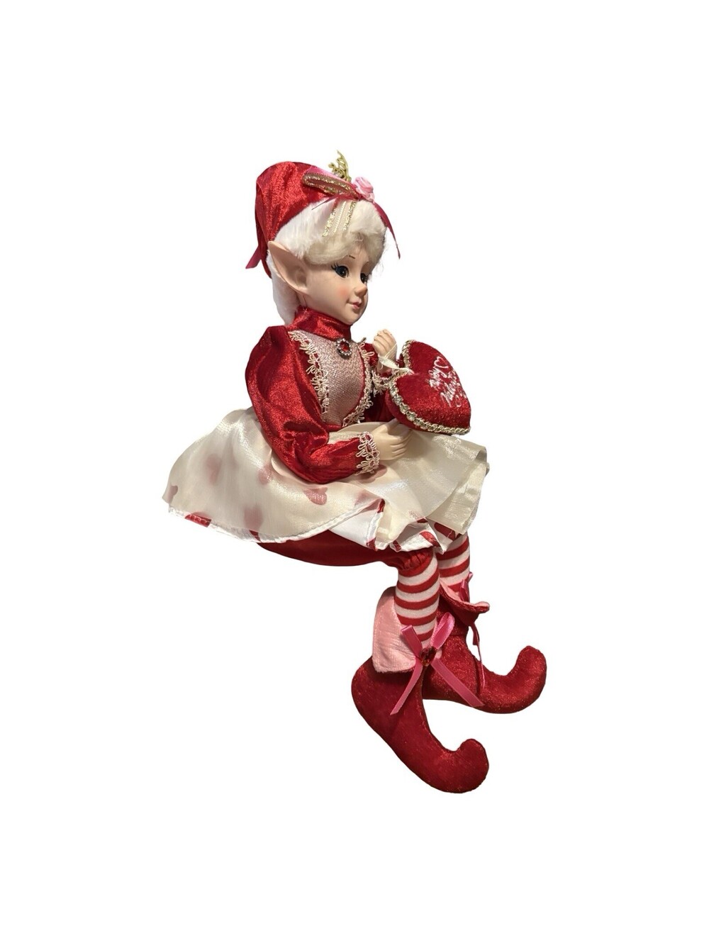 16” CYNTHIA ROWLEY VALENTINE’S ELF DOLL SHELF SITTER GIRL